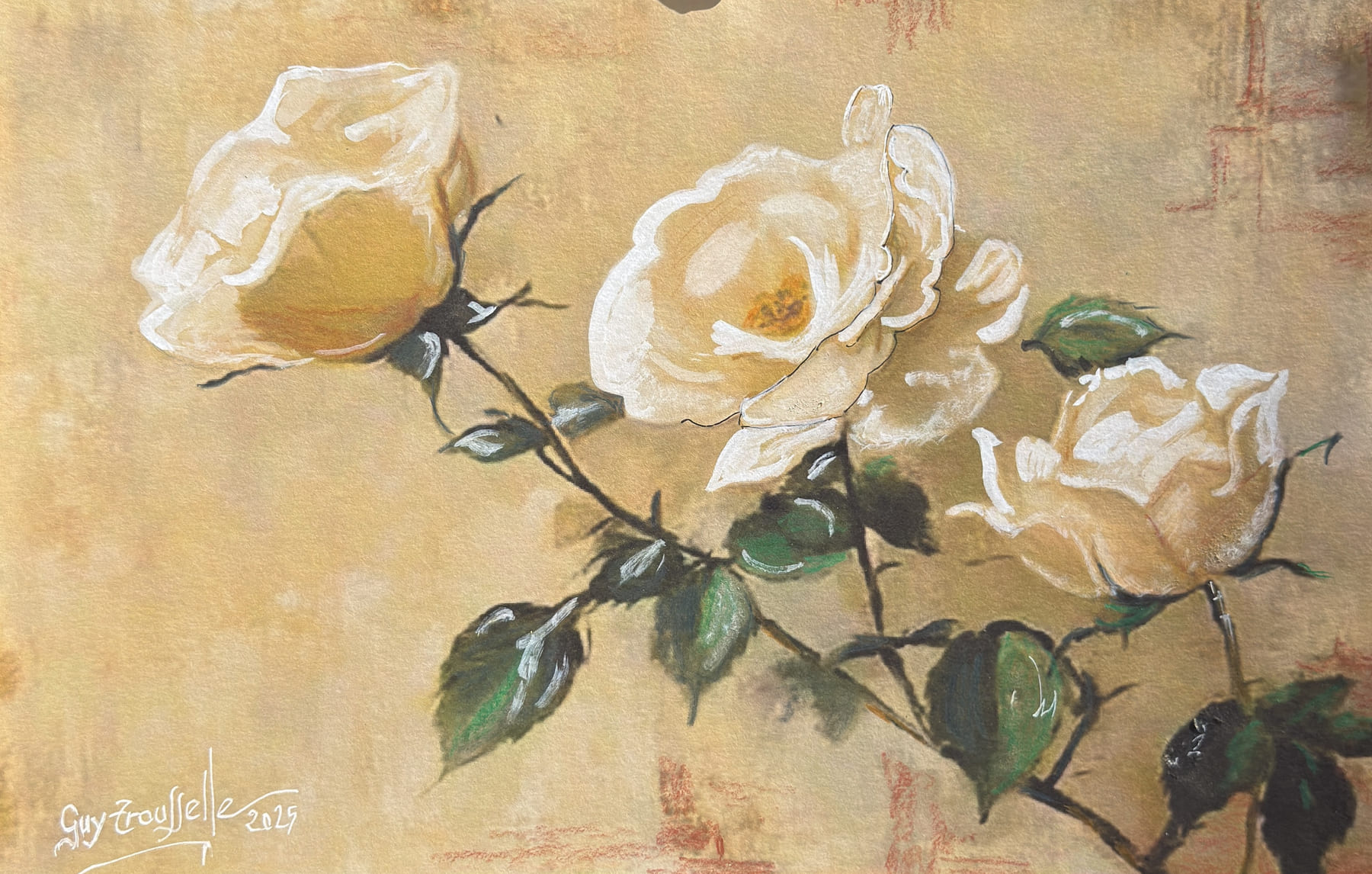 Les Roses Blanches — œuvre de Guy Trousselle