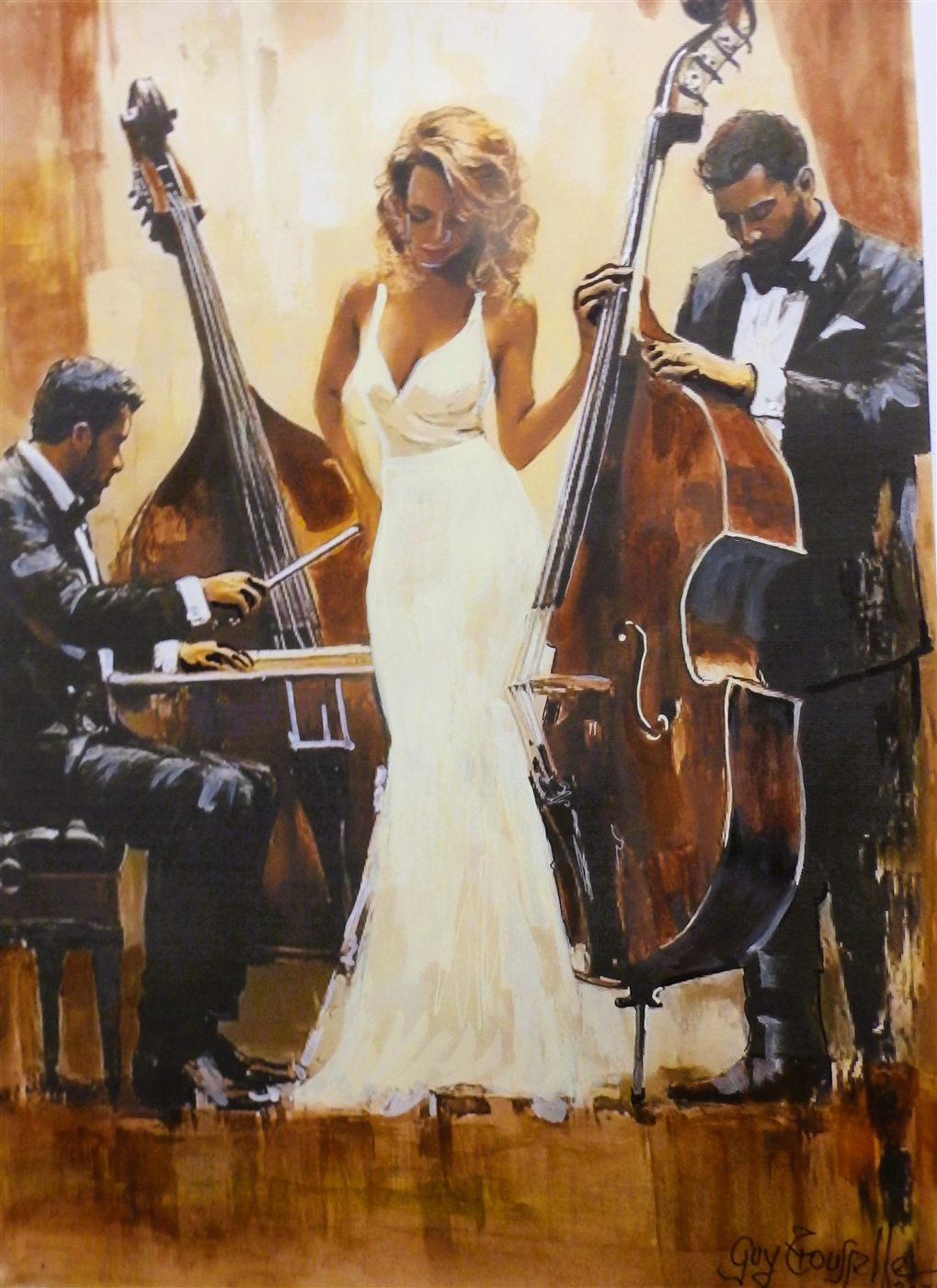 La Chanteuse en blanc — œuvre de Guy Trousselle