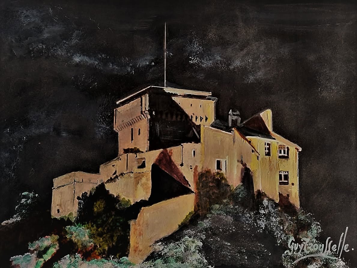 Le château fort de Lourdes — œuvre de Guy Trousselle