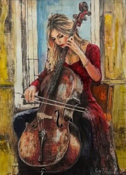La Violoncelliste — œuvre de Guy Trousselle